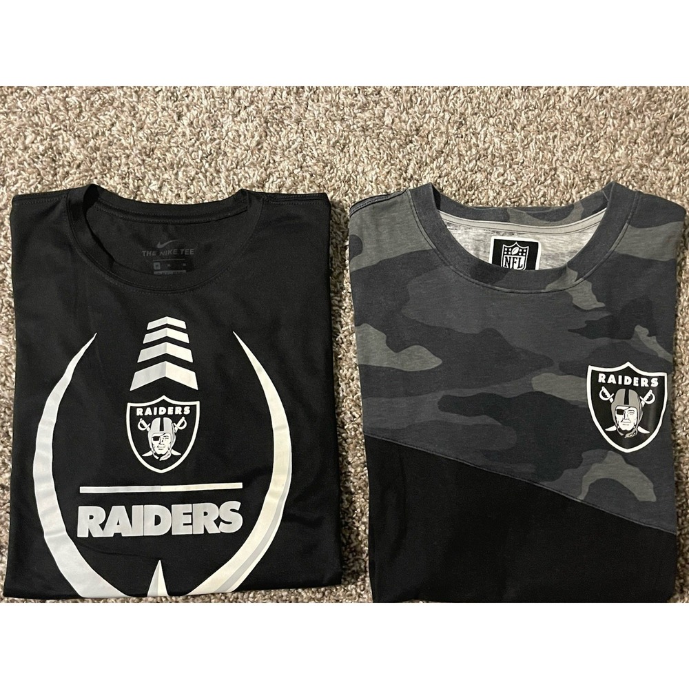 Las Vegas‎ Raiders Shirt Bundle Of Men's Size Medium Grey Camo & Black Dri-Fit